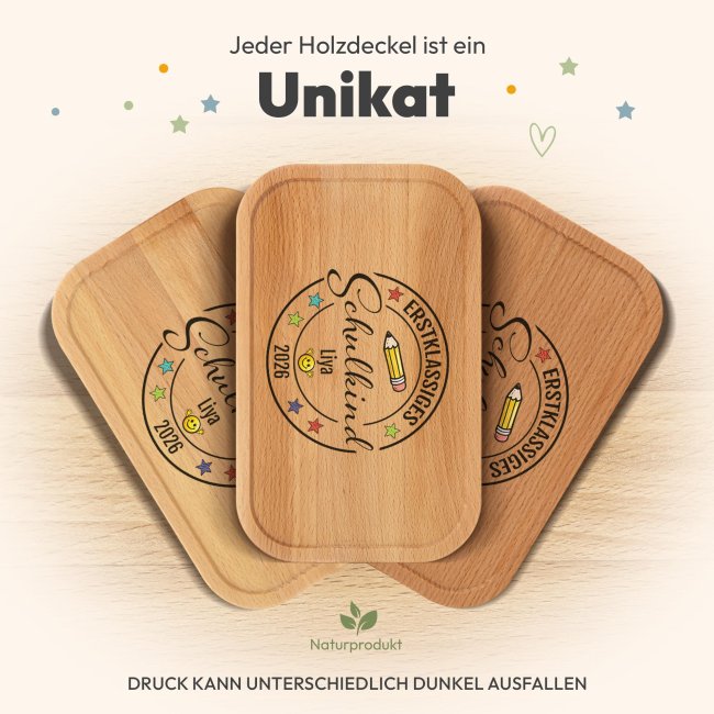 Brotdose bedruckt zur Einschulung - Erstklassiges Schulkind - mit Name &amp; Jahr - Gro&szlig;