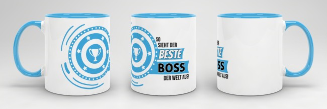 Berufe-Tasse - So sieht der beste Boss aus - Hellblau