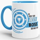 Berufe-Tasse - So sieht der beste Boss aus - Hellblau