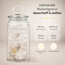 Vorratsdose aus Glas zur Geburt - Willkommen im Leben -...
