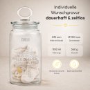 Vorratsdose aus Glas zur Geburt - Willkommen - mit Name...