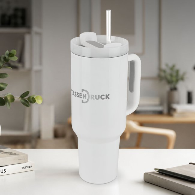 Thermobecher mit Deckel und Strohhalm - 1200 ml - 4 Farben