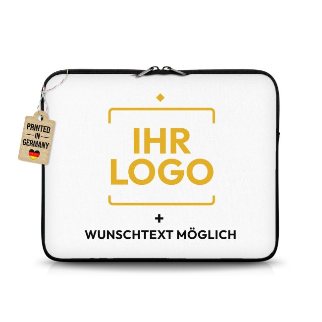 Laptoptasche mit Logo &amp; Text selbst gestalten - in 3 verschiedenen Gr&ouml;&szlig;en