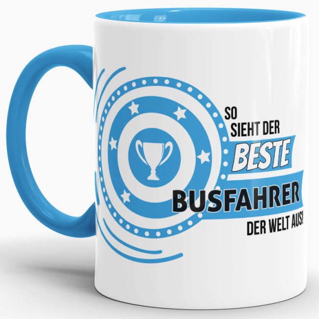Berufe-Tasse - So sieht der beste Busfahrer aus - Hellblau