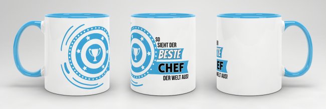 Berufe-Tasse - So sieht der beste Chef aus - Hellblau