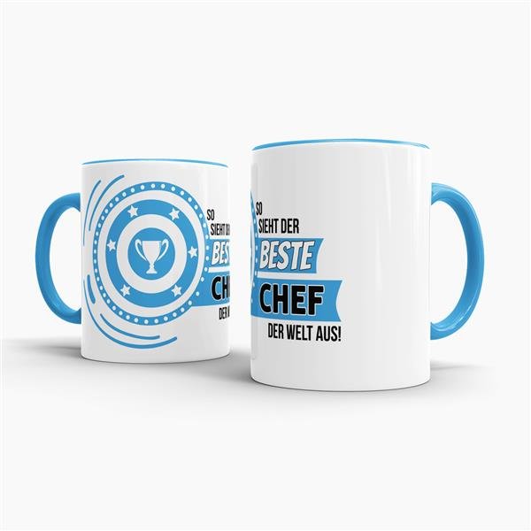 Berufe-Tasse - So sieht der beste Chef aus - Hellblau