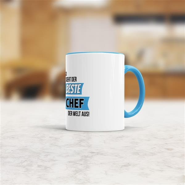 Berufe-Tasse - So sieht der beste Chef aus - Hellblau
