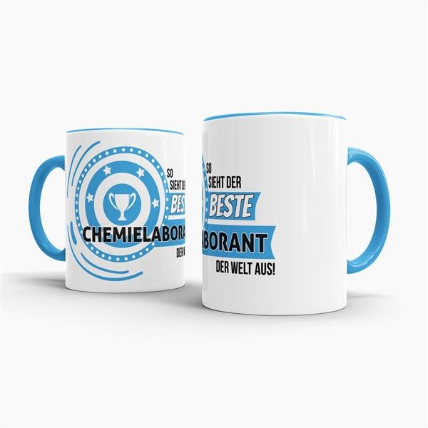 Berufe-Tasse - So sieht der beste Chemielaborant aus - Hellblau