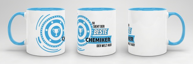 Berufe-Tasse - So sieht der beste Chemiker aus - Hellblau