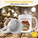 Hunde-Tasse - Weihnachtskranz - mit Foto &amp; Name