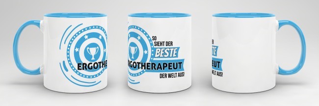 Berufe-Tasse - So sieht der beste Ergotherapeut aus - Hellblau