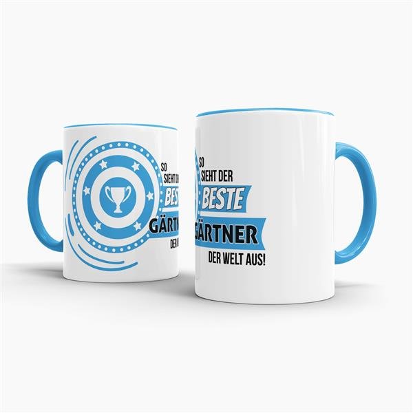 Berufe-Tasse - So sieht der beste G&auml;rtner aus - Hellblau