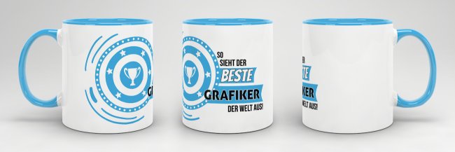 Berufe-Tasse - So sieht der beste Grafiker aus - Hellblau