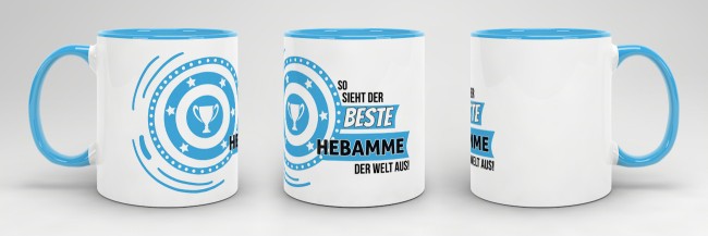 Berufe-Tasse - So sieht der beste Hebamme aus - Hellblau