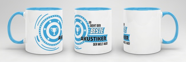 Berufe-Tasse - So sieht der beste Akustiker aus - Hellblau