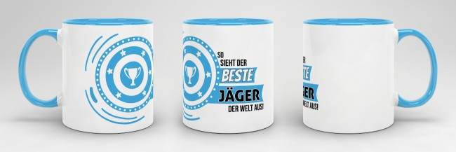 Berufe-Tasse - So sieht der beste J&auml;ger aus - Hellblau