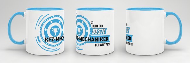 Berufe-Tasse - So sieht der beste KFZ-Mechaniker aus - Hellblau