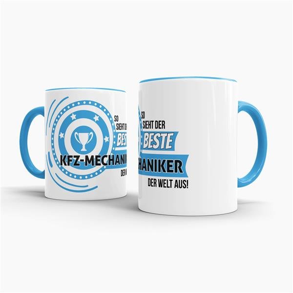 Berufe-Tasse - So sieht der beste KFZ-Mechaniker aus - Hellblau