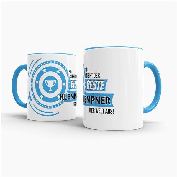 Berufe-Tasse - So sieht der beste Klempner aus - Hellblau