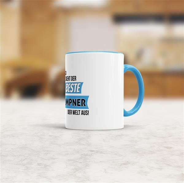 Berufe-Tasse - So sieht der beste Klempner aus - Hellblau