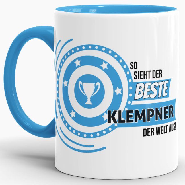 Berufe-Tasse - So sieht der beste Klempner aus - Hellblau