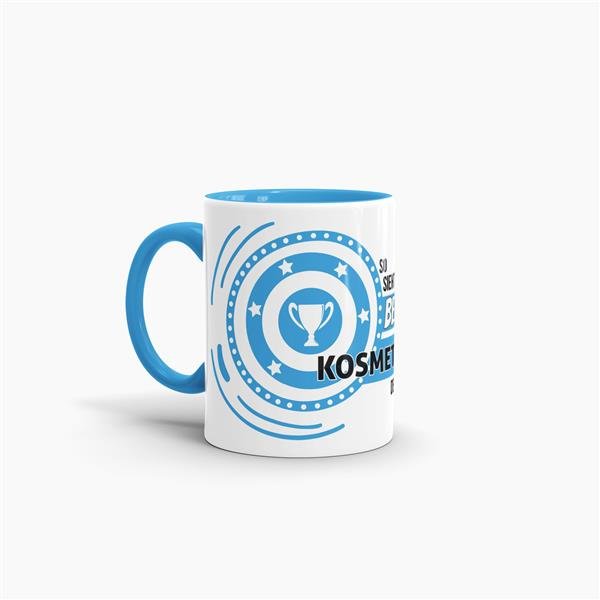 Berufe-Tasse - So sieht der beste Kosmetiker aus - Hellblau