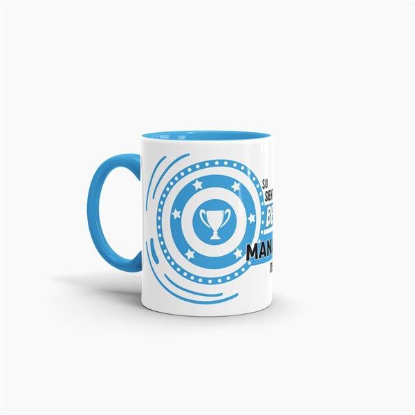 Berufe-Tasse - So sieht der beste Manager aus - Hellblau