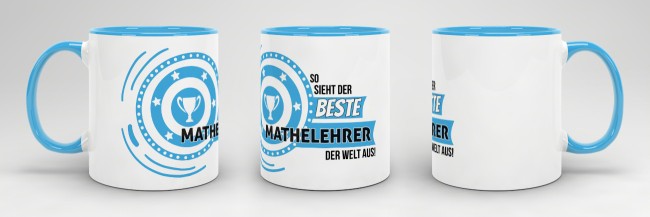 Berufe-Tasse - So sieht der beste Mathelehrer aus - Hellblau