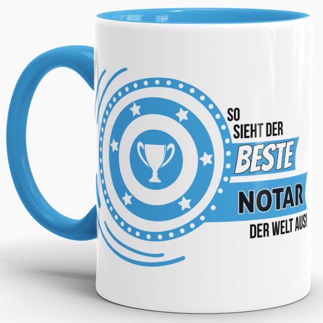 Berufe-Tasse - So sieht der beste Notar aus - Hellblau