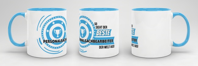Berufe-Tasse - So sieht der beste Personalsachbearbeiter aus - Hellblau