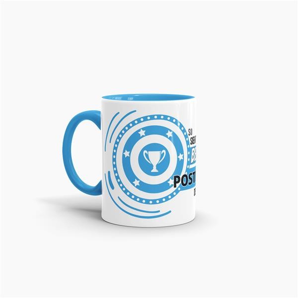Berufe-Tasse - So sieht der beste Postbote aus - Hellblau