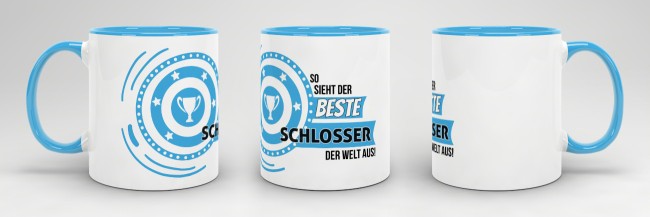 Berufe-Tasse - So sieht der beste Schlosser aus - Hellblau