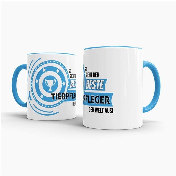 Berufe-Tasse - So sieht der beste Tierpfleger aus - Hellblau