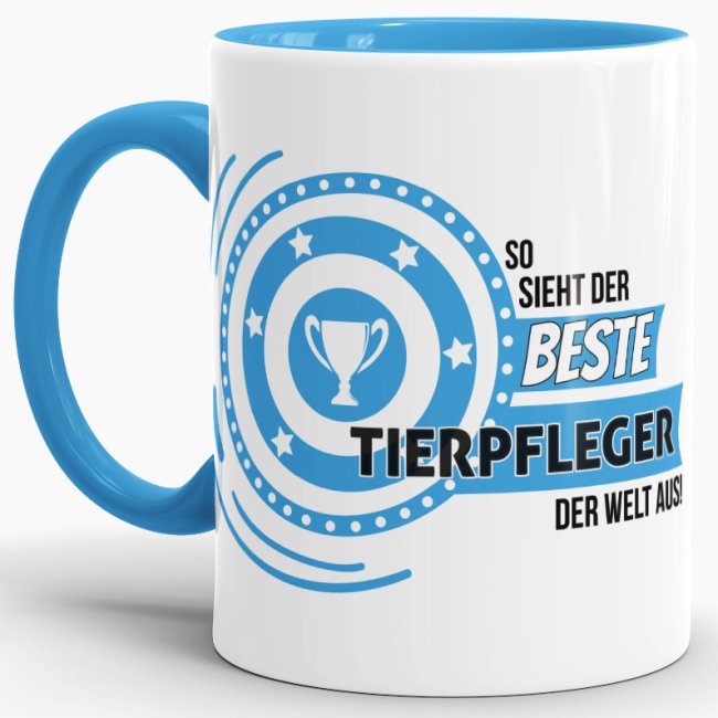 Berufe-Tasse - So sieht der beste Tierpfleger aus - Hellblau