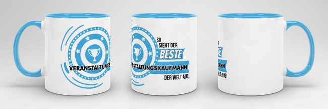 Berufe-Tasse - So sieht der beste Veranstaltungskaufmann aus - Hellblau