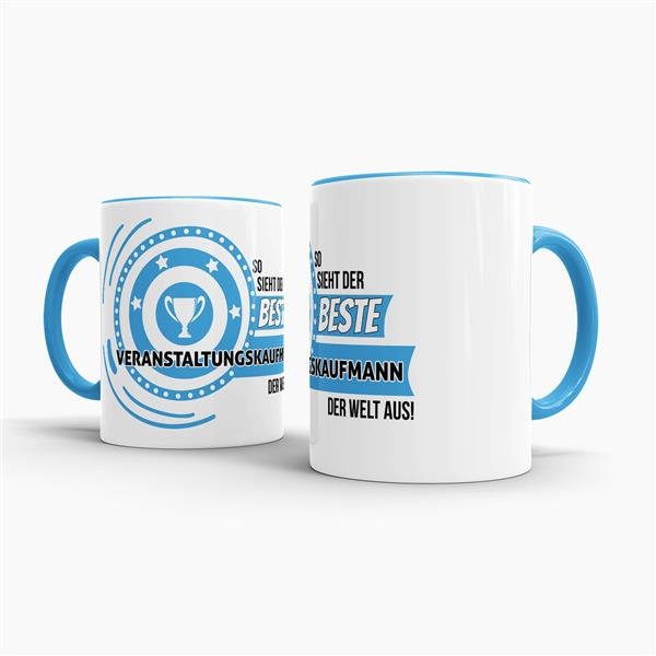 Berufe-Tasse - So sieht der beste Veranstaltungskaufmann aus - Hellblau