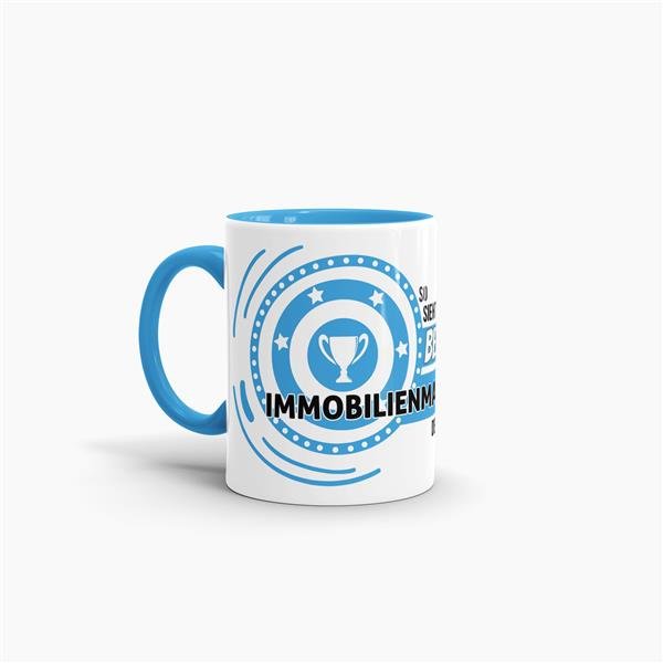 Berufe-Tasse - So sieht der beste Immobilienkaufmann aus - Hellblau