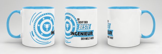 Berufe-Tasse - So sieht der beste Ingeneur aus - Hellblau