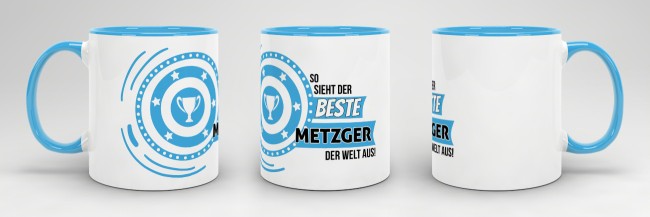 Berufe-Tasse - So sieht der beste Metzger aus - Hellblau