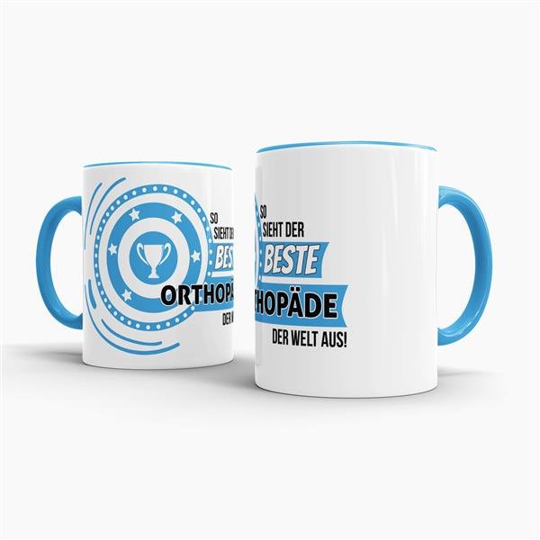 Berufe-Tasse - So sieht der beste Orthop&auml;de aus - Hellblau