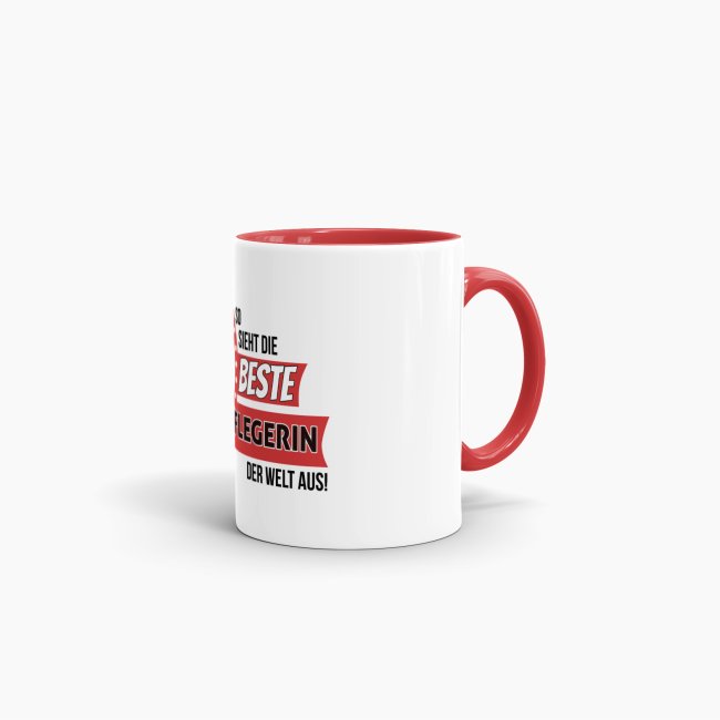 Berufe-Tasse - So sieht die beste Altenpflegerin aus - Rot