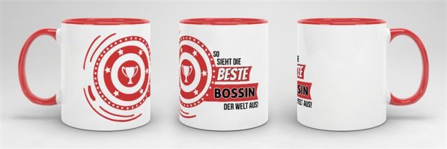 Berufe-Tasse - So sieht die beste Bossin aus - Rot