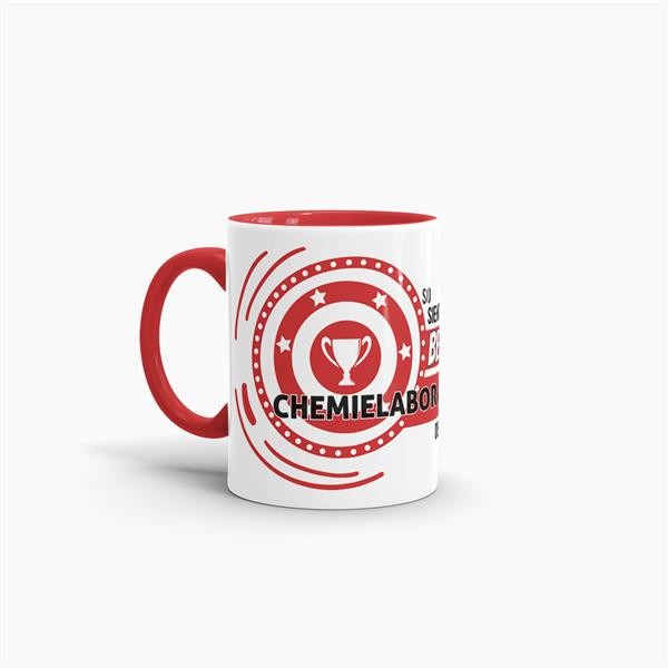 Berufe-Tasse - So sieht die beste Chemielaborantin aus - Rot