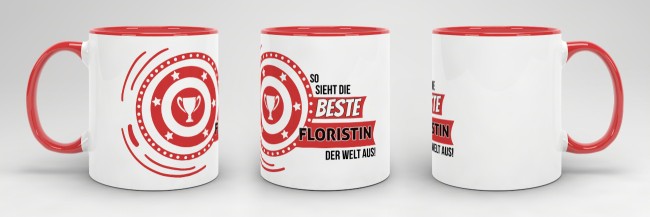 Berufe-Tasse - So sieht die beste Floristin aus - Rot