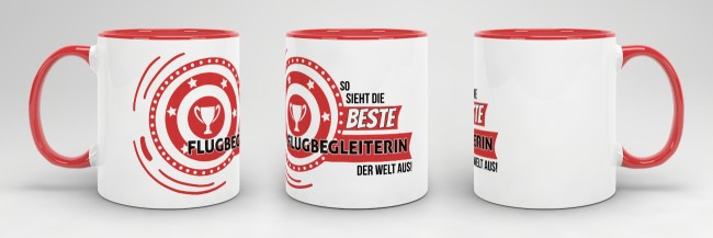 Berufe-Tasse - So sieht die beste Flugbegleiterin aus - Rot