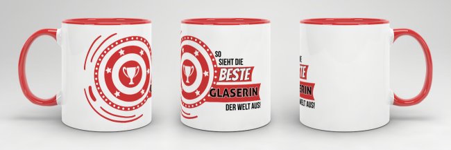 Berufe-Tasse - So sieht die beste Glaserin aus - Rot