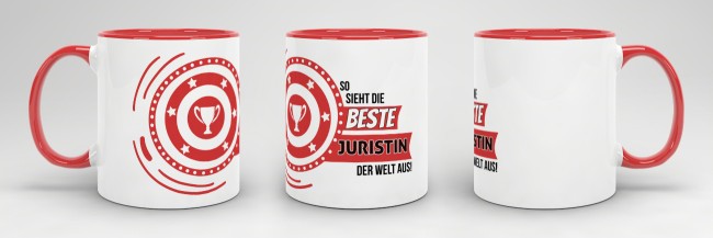 Berufe-Tasse - So sieht die beste Juristin aus - Rot