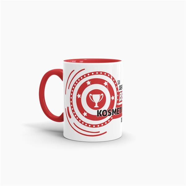 Berufe-Tasse - So sieht die beste Kosmetikerin aus - Rot