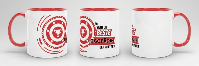 Berufe-Tasse - So sieht die beste Logop&auml;din aus - Rot