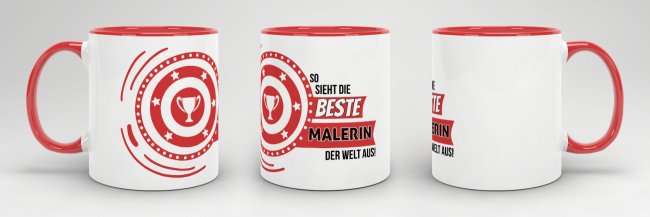 Berufe-Tasse - So sieht die beste Malerin aus - Rot
